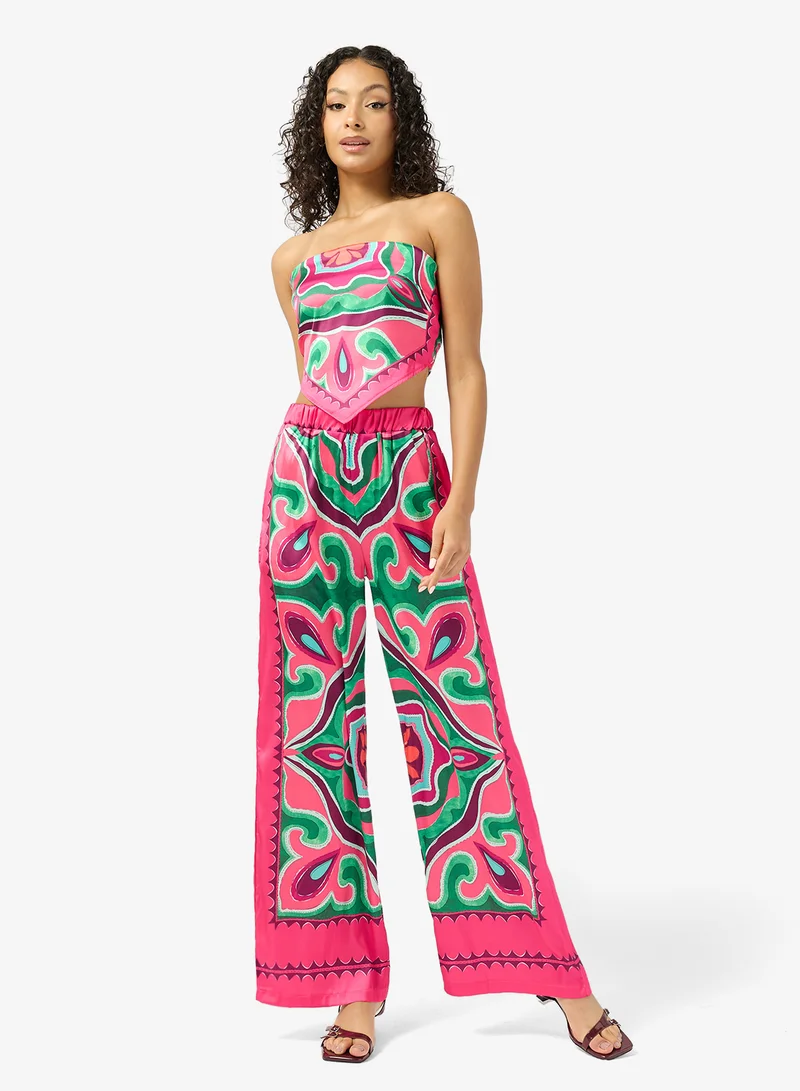 Ginger Scarf Print Top & Pant Coord Set